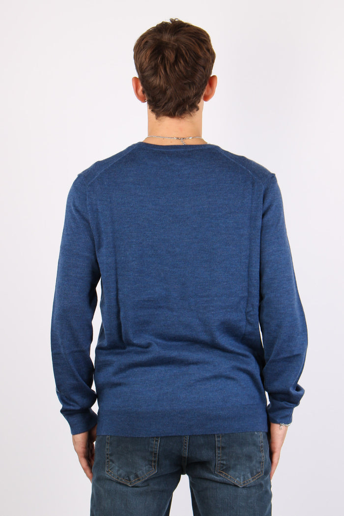 Maglia Scollo V Merinos Rustic Navy-3