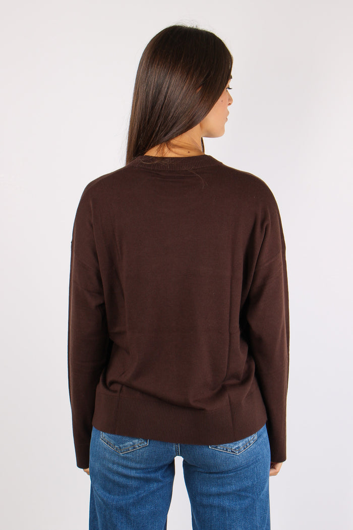 Girocollo Viscosa Lana Cioccolato-4