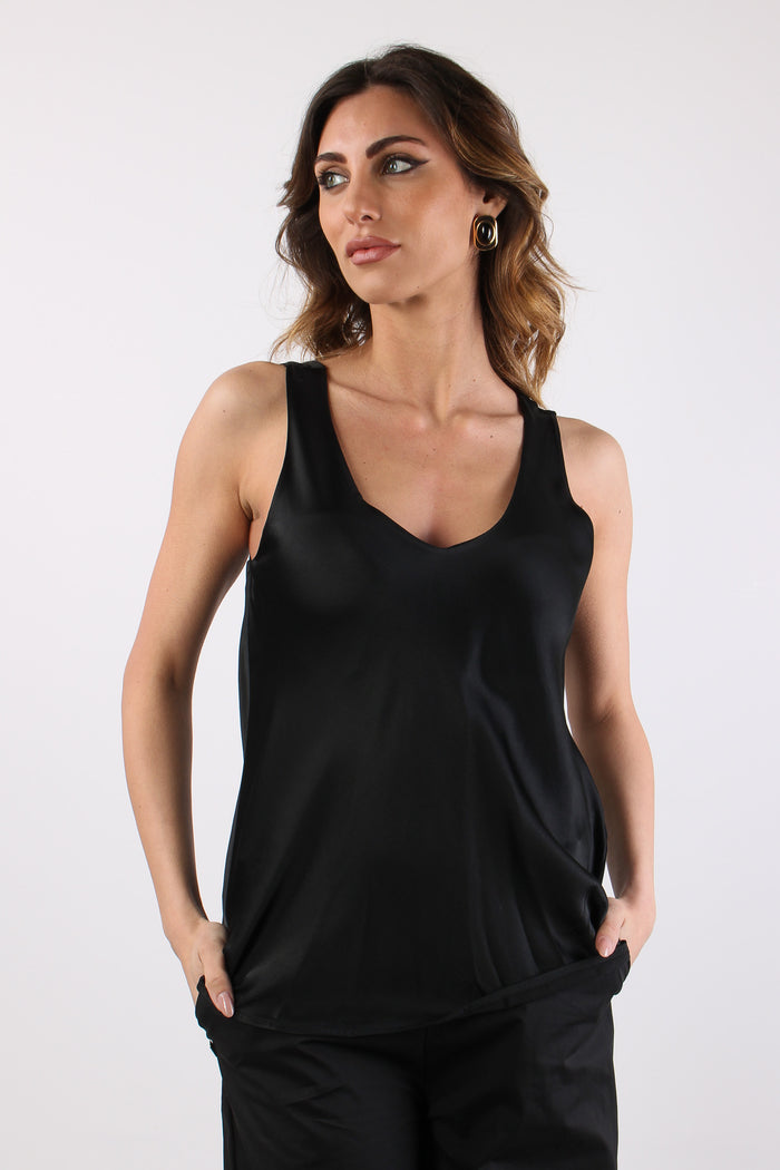 Top Scavo V Effetto Raso Nero-3