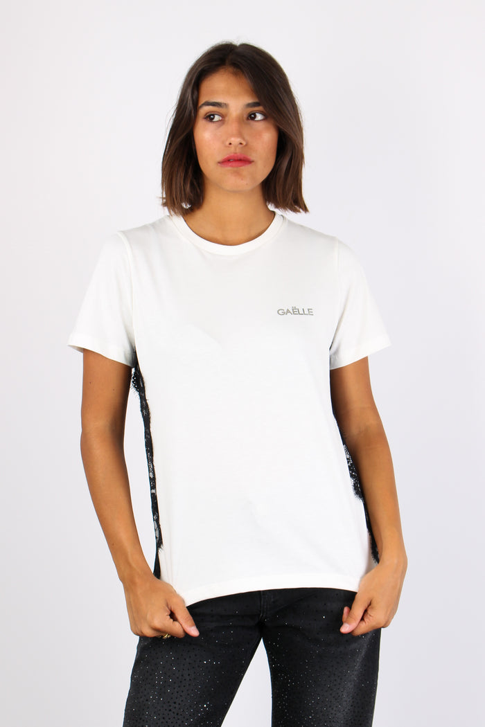 T-shirt Inserto Pizzo Off White