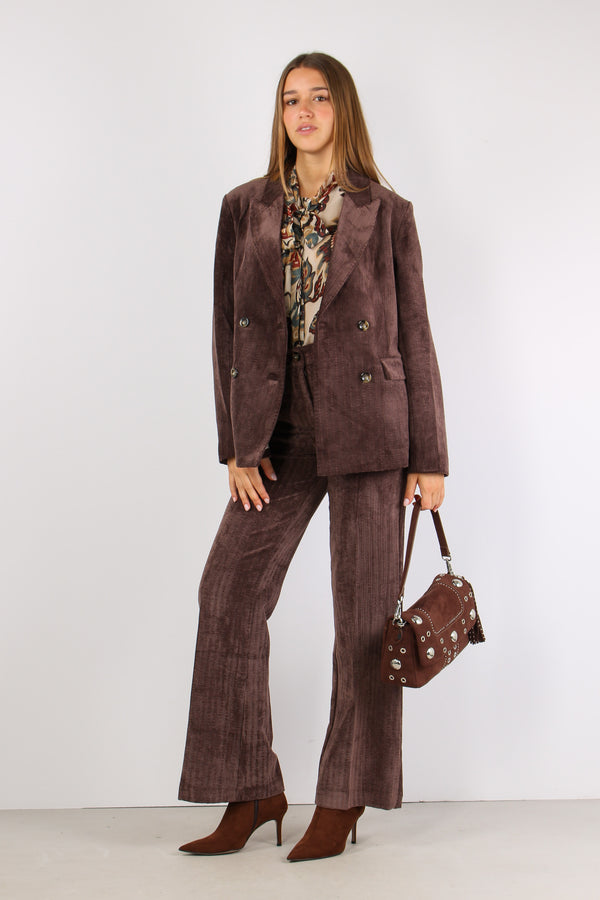 Giacca Doppiopetto Velluto Moro