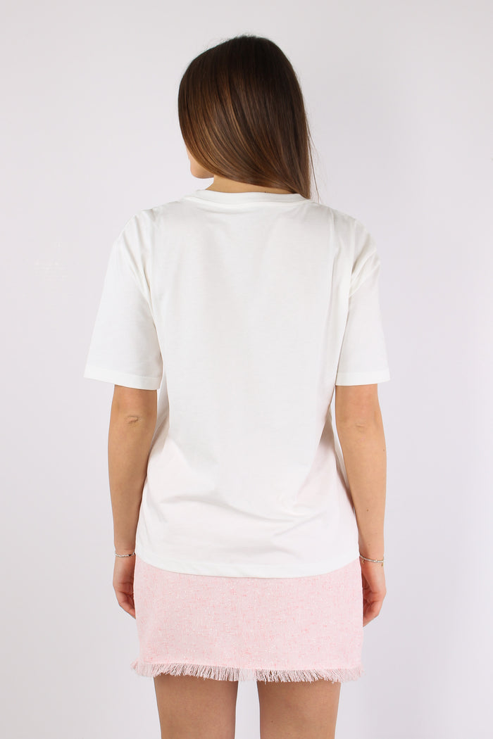 T-shirt Stampa Bimba Corona Panna-3