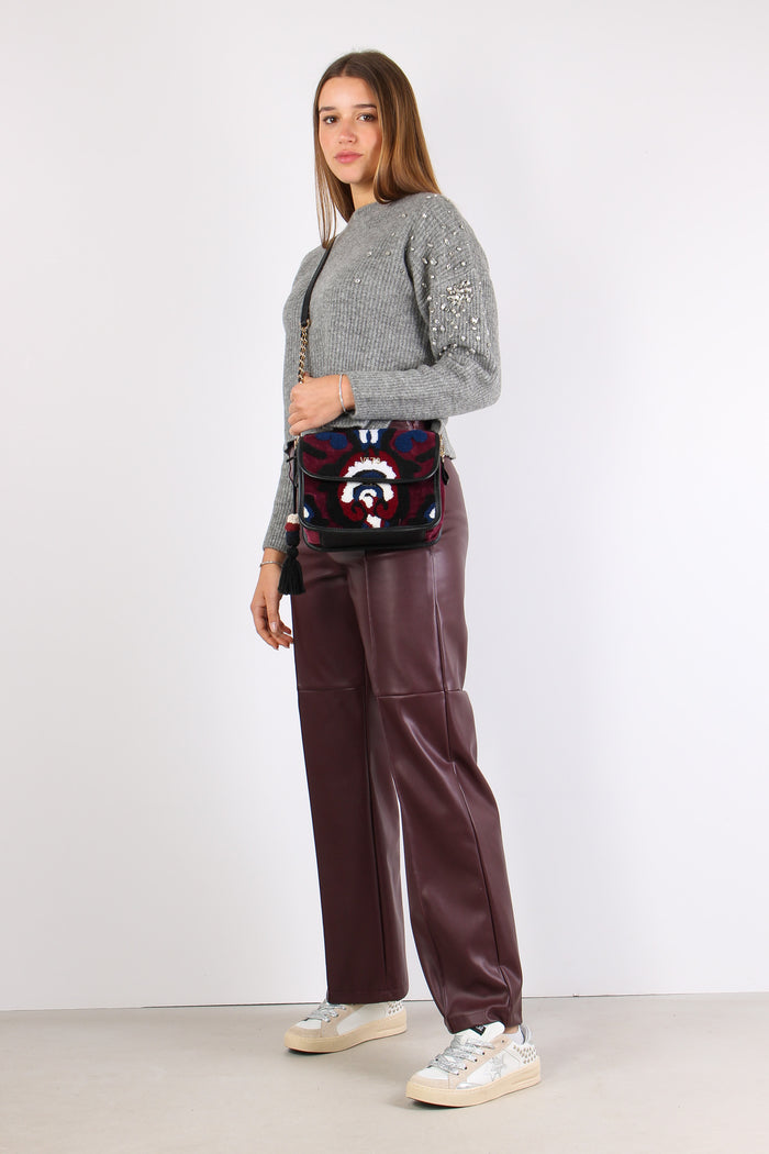 Maglia Applicazioni Strass Grey Melange-6