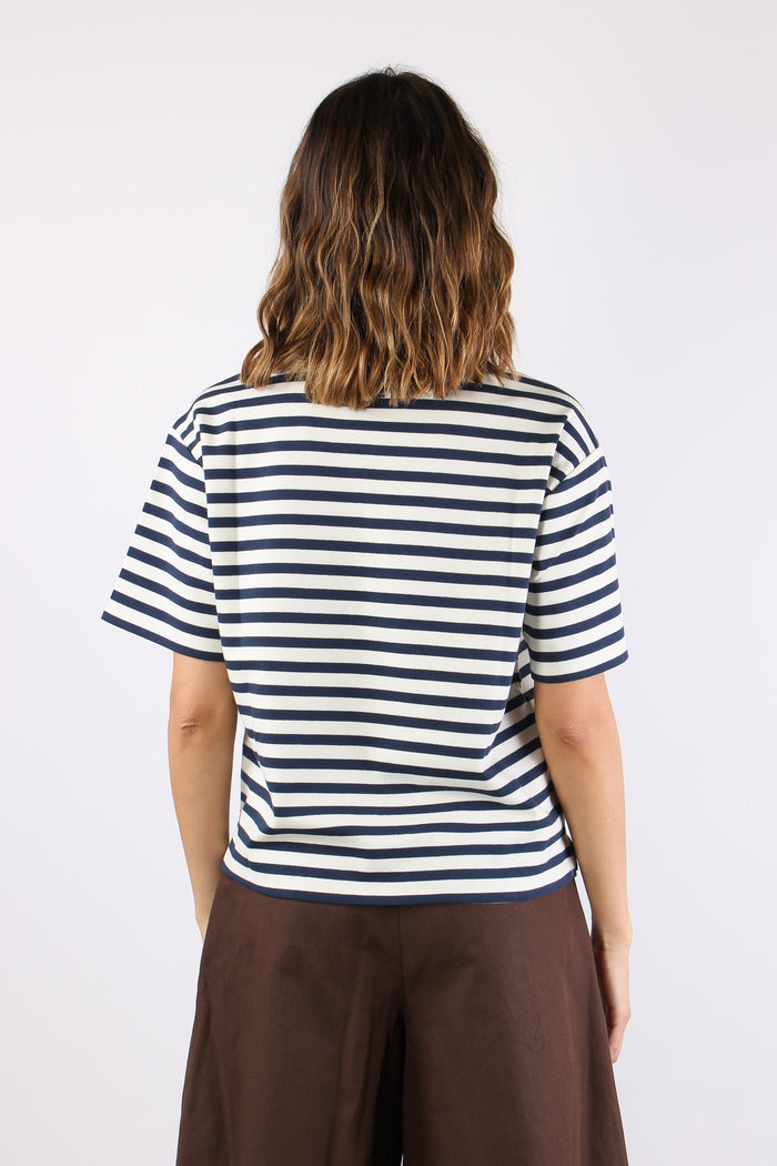 Sabato T-shirt Cotone Ricami Off White-4