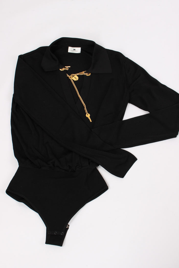 Body Tricot Scollo Zip Nero-5