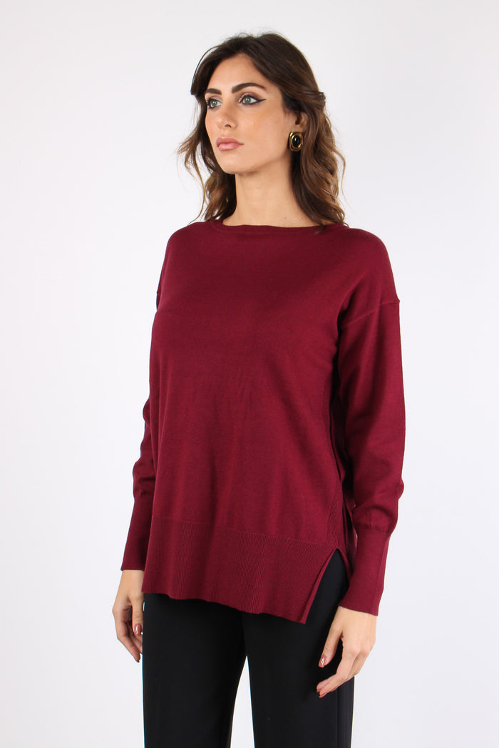 Maglia Over Viscosa Bordeaux-5