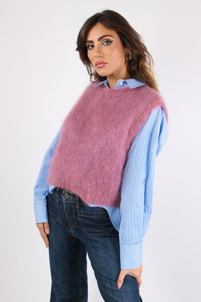 Gilet Misto Mohair Rosa-6