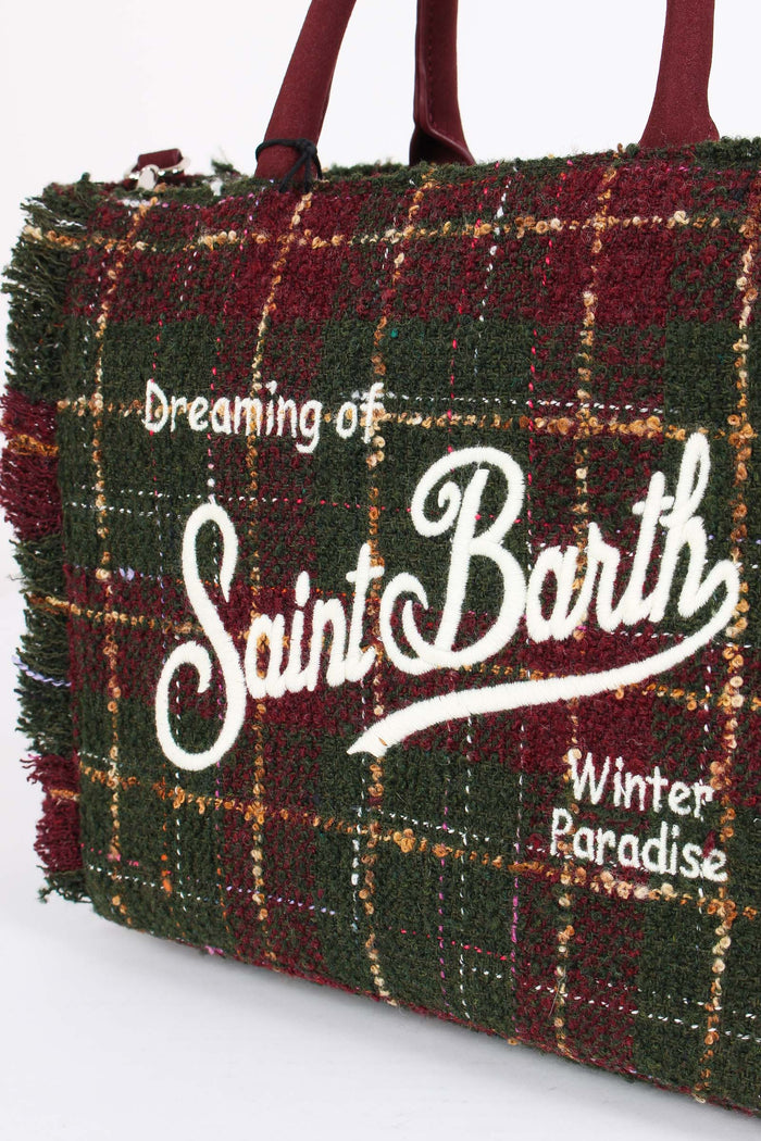 Shopping Tweed Check Verde/rosso-4