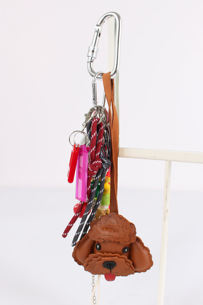 Portachiave Charms Cane Cuoio-3