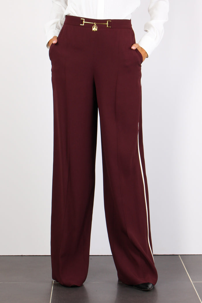 Pantalone Palazzo Charm Rouge Noir/burro-2