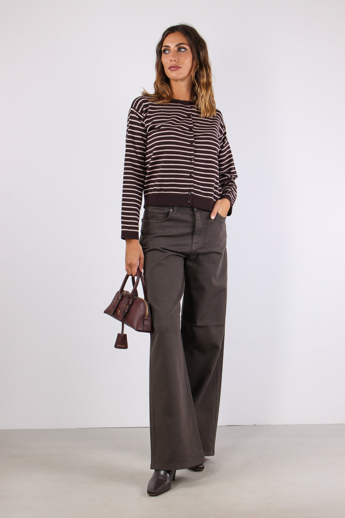 Selene Denim Palazzo Brown