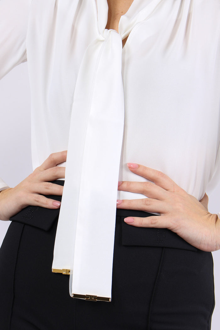 Camicia Cravatta Avorio-7
