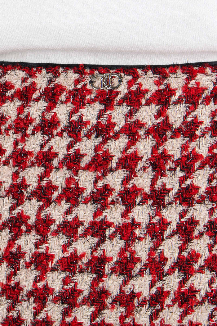 Minigonna Pied De Poule Boucle Beige/pepper-6