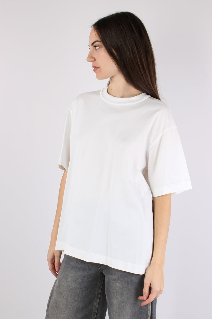 T-shirt Over Fiocco Dietro Bianco-7