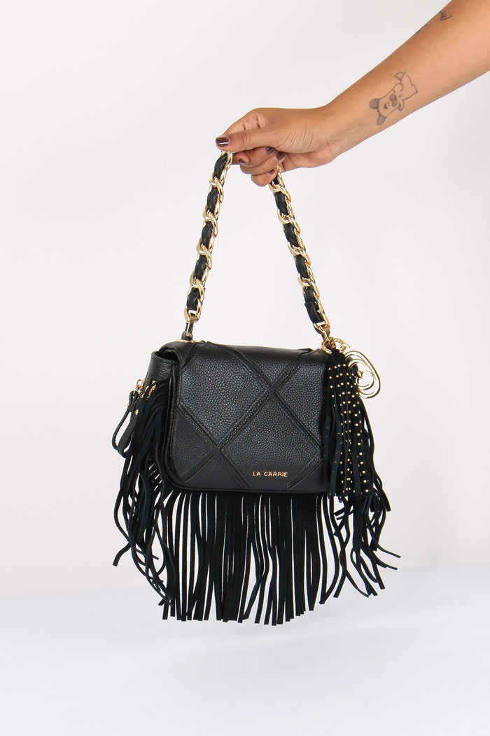 Tracolla Mini Frange Black-5