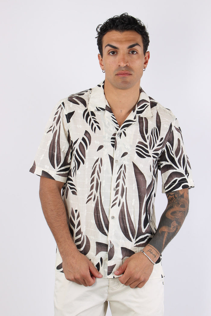 Cu1001 Camicia Mc Fantasia Moro/latte-6