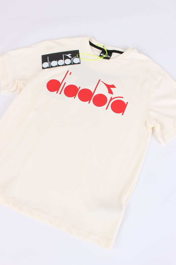 T-shirt Cotone Logo Crema-4