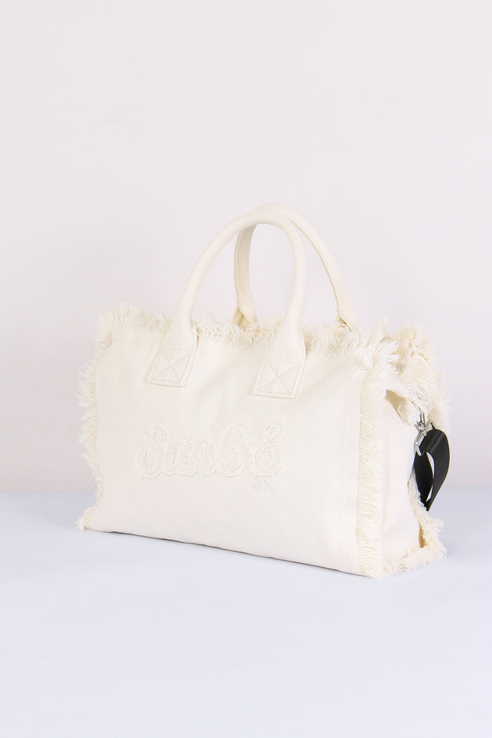 Shopping Media Frange Canvas Bianco-2