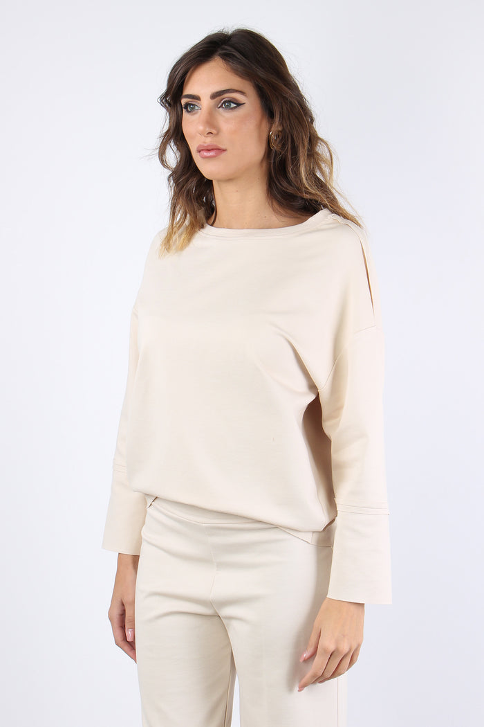 Felpa Taglio Vivo Crema-7