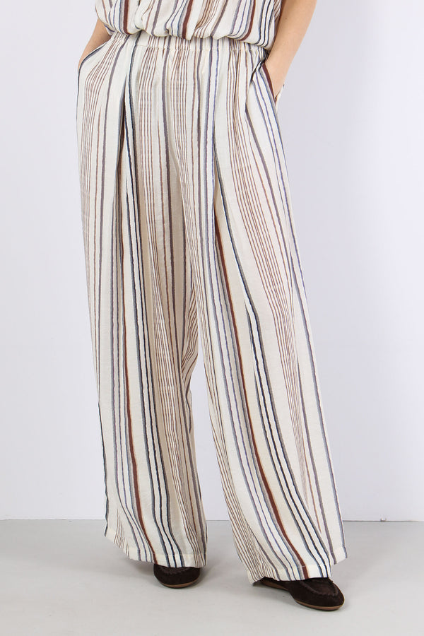 Pantalone Multi Riga Ecru-2