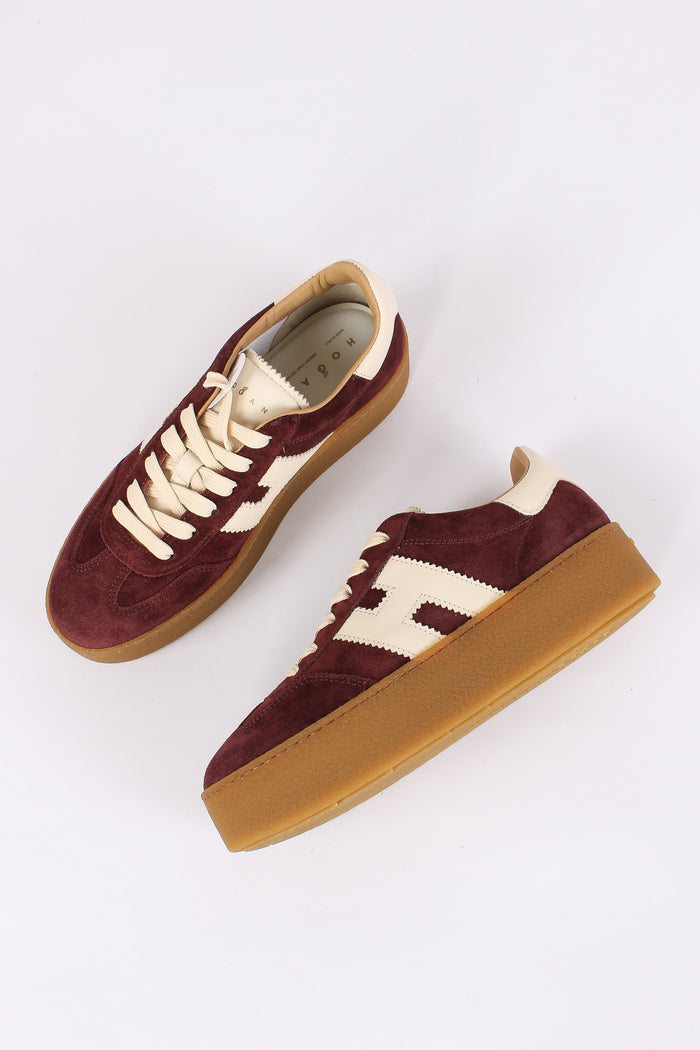 Sneakers H698 Allacciato H Platform Bordeaux/bianco-2