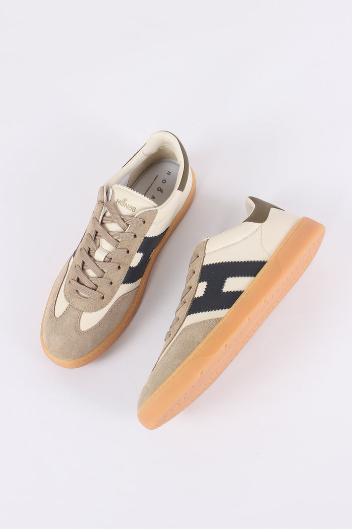 Sneakers Cool Allacciato H Beige/bianco-2