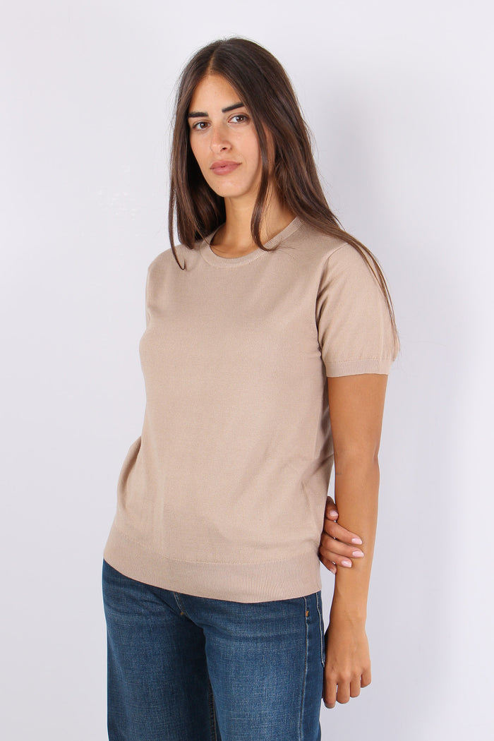 Maglia Viscosa M/m Cammello-3