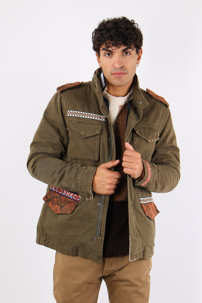 Giubbotto Sahariano Toppe Militare
