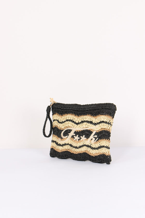 Pochette Paglia Riga Nero-2