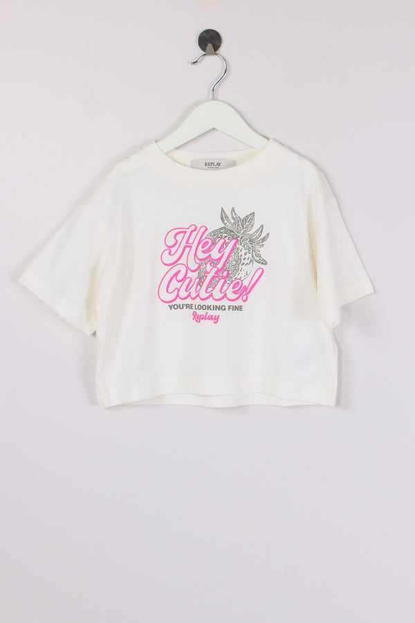 T-shirt Cropped Panna