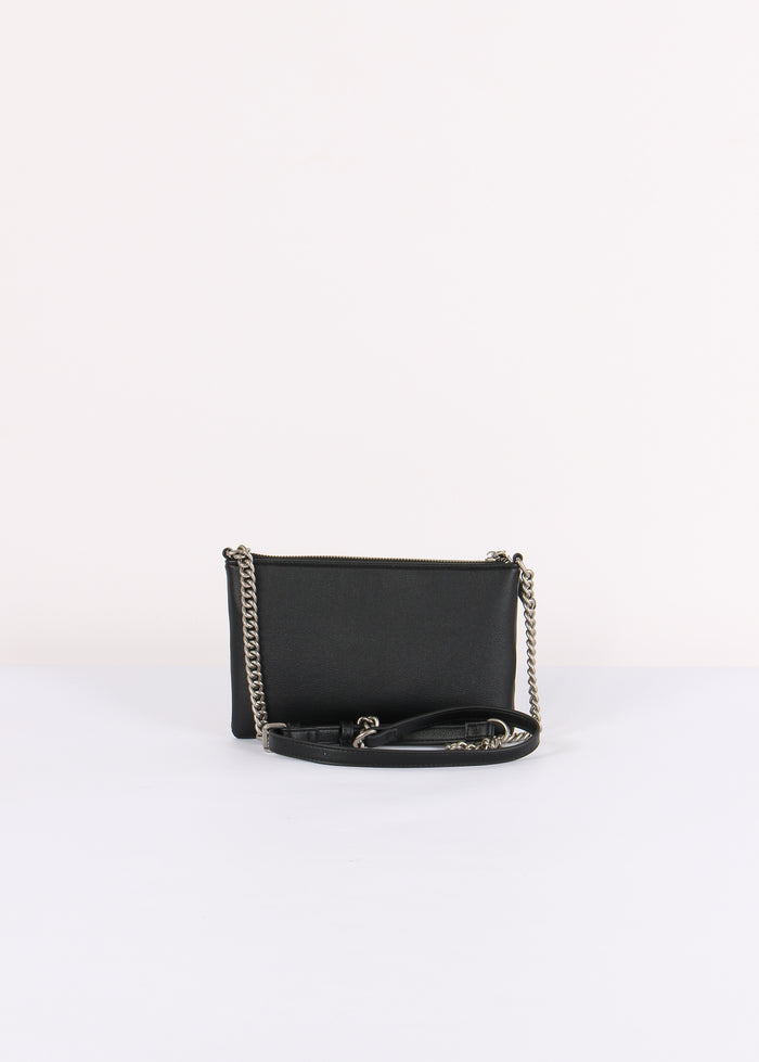 Pochette Tracolla Maxi Logo Rilievo Nero-3