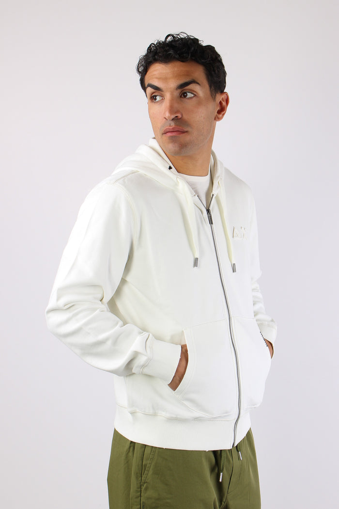 Felpa Full Zip Delavee Bianco-2