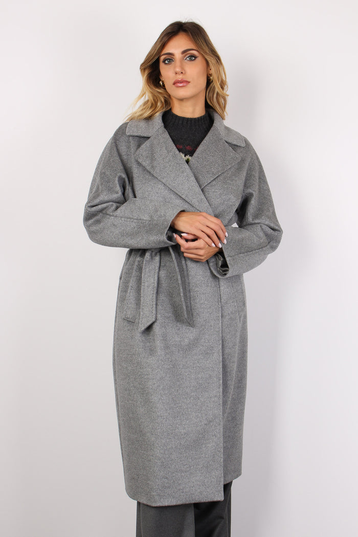 Resina Cappotto Lungo Cintur Grigio Chiaro-7