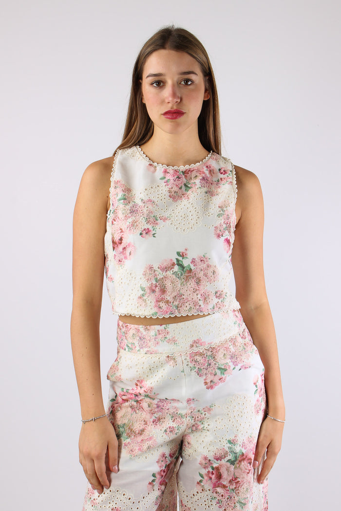 Top Sangallo Fantasia Fiori Bianco/rosa-3