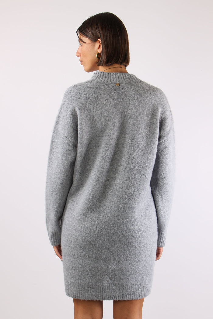 Abito Scavo V Misto Alpaca Grigio Medio Melange-5