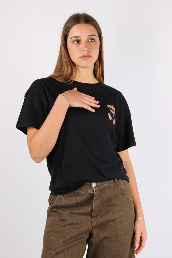 T-shirt Stampa Orso Laterale Nero/bear-7