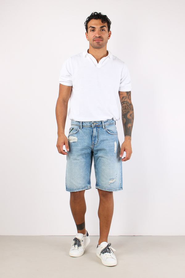 Bermuda Denim Rotture Denim Chiaro