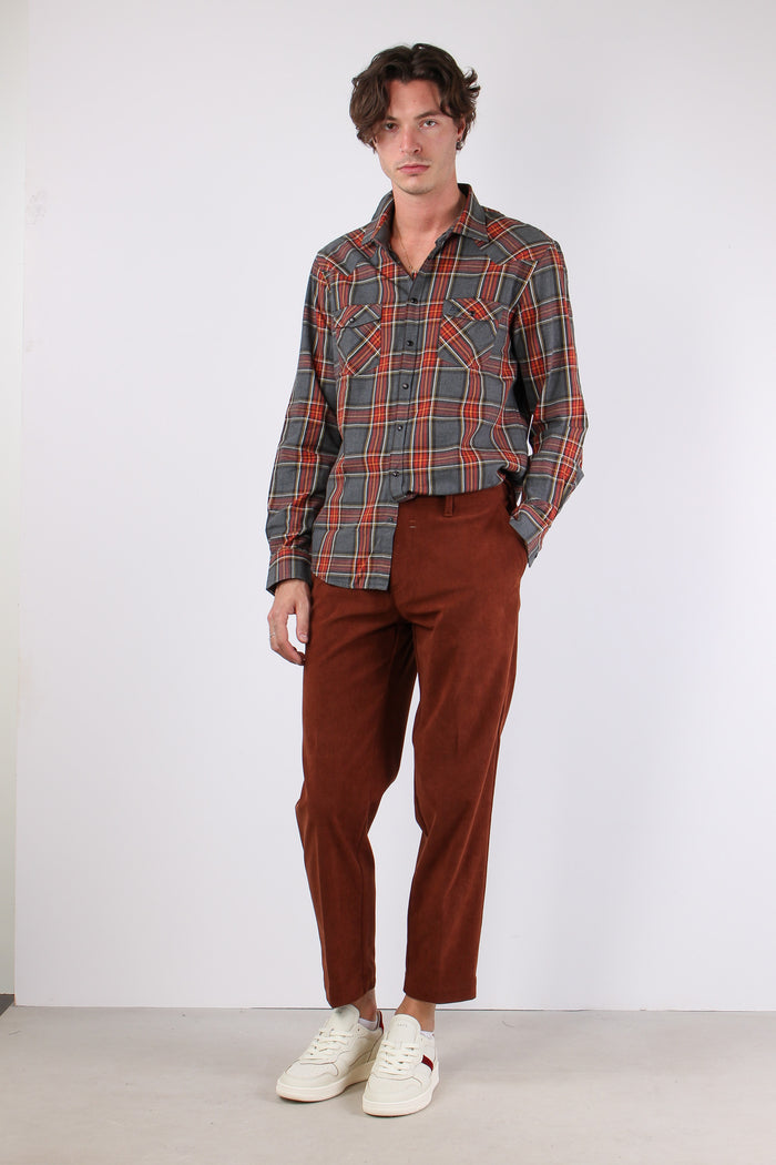 Robot Pantalone Velluto Righe Bruciato-3