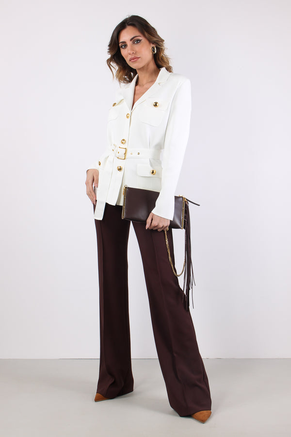 Giacca Cinturata Avorio