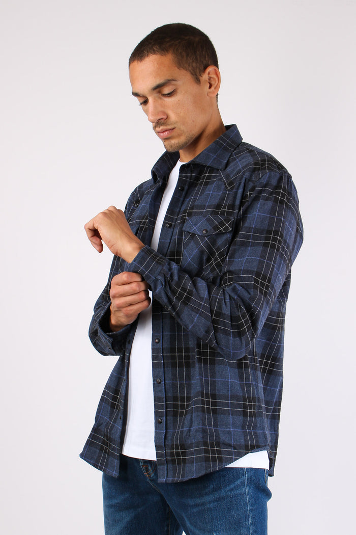 Camicia Scozzese Navy Blue-4