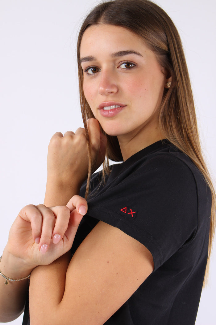 T-shirt Stampa Grande Nero-8