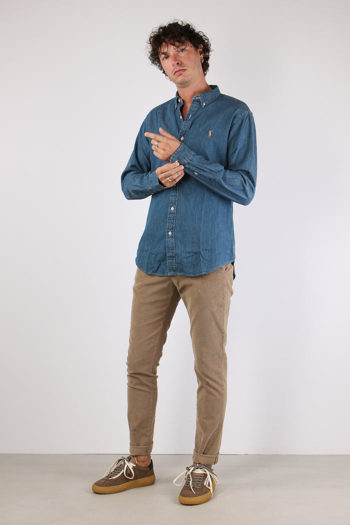 Camicia Oxford Effetto Denim Denim-2