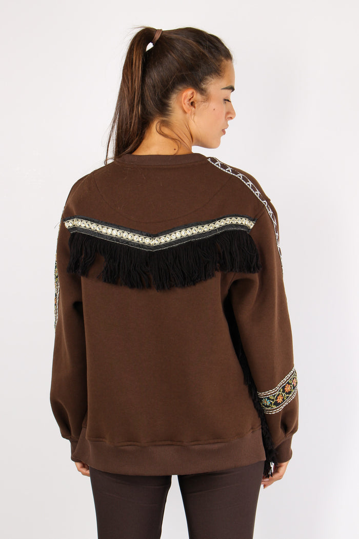 Felpa Girocollo Passamanneria Fondente-7