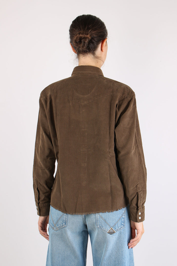 Camicia Velluto Millerighe Aut Vandyke Brown-5
