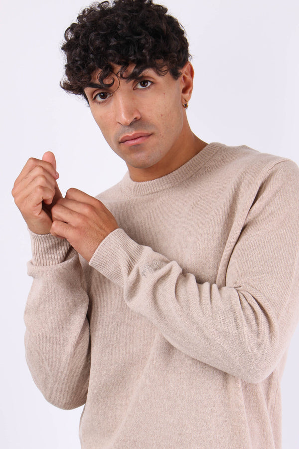 Girocollo Lambswool Beige-2