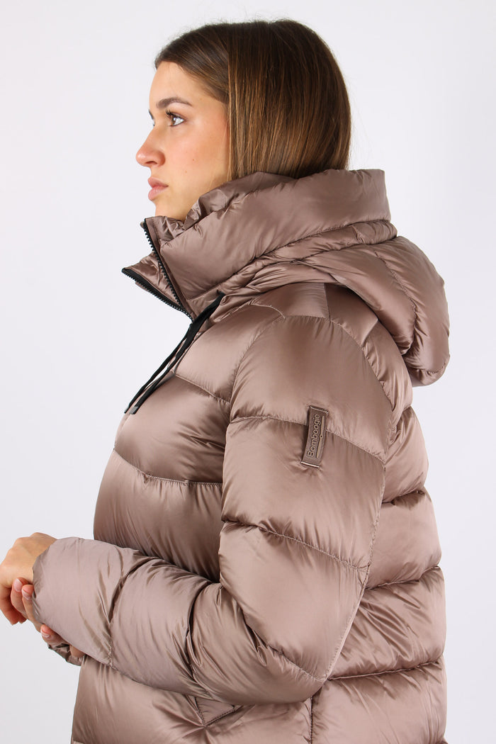 Piumino Nylon Cangiante Taupe-8