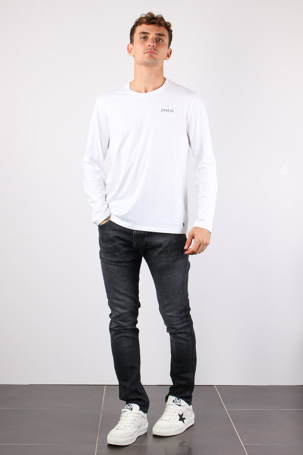 T-shirt Girocollo Ml Scritta White Tee-2