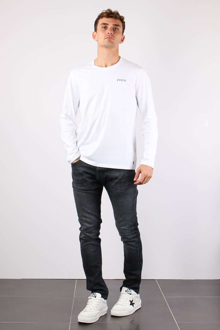 T-shirt Girocollo Ml Scritta White Tee-2