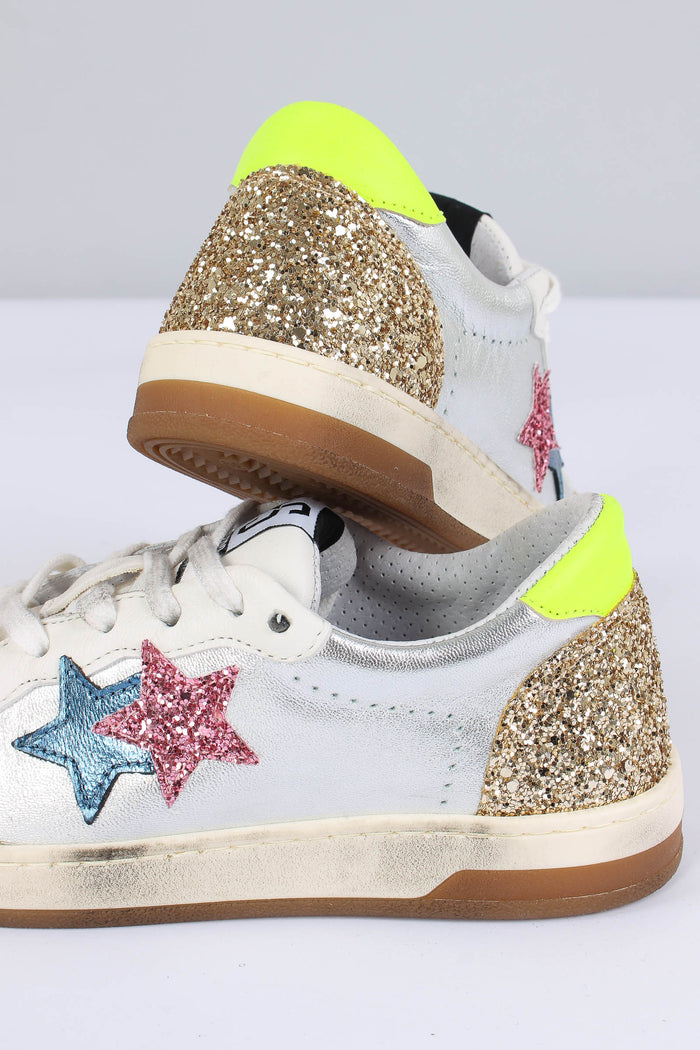 Sneakers Week Star Glitter Bianco/argento-4