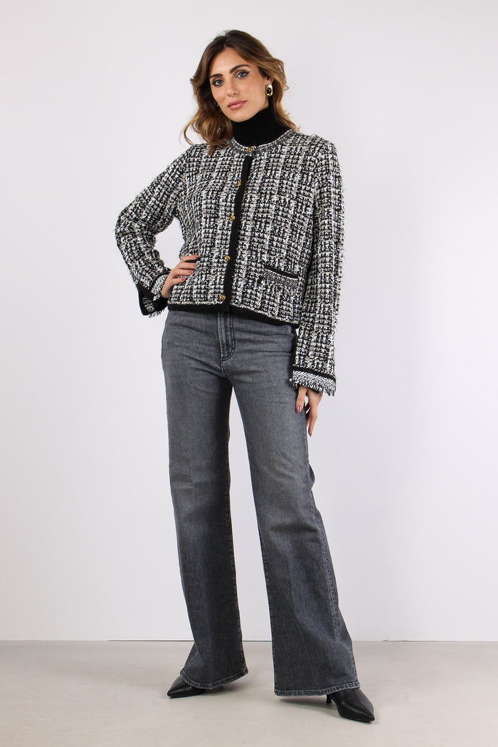 Giacca Chanel Tricot Nero/panna-3